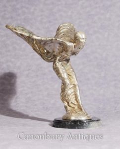 艺术Nouveau银色精神青铜雕象飞行夫人