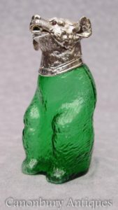维多利亚银板玻璃熊滗水器饮料架