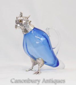 玻璃鹦鹉滗水器水罐维多利亚银板