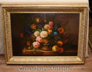 花卉喷雾油画英国维多利亚时代