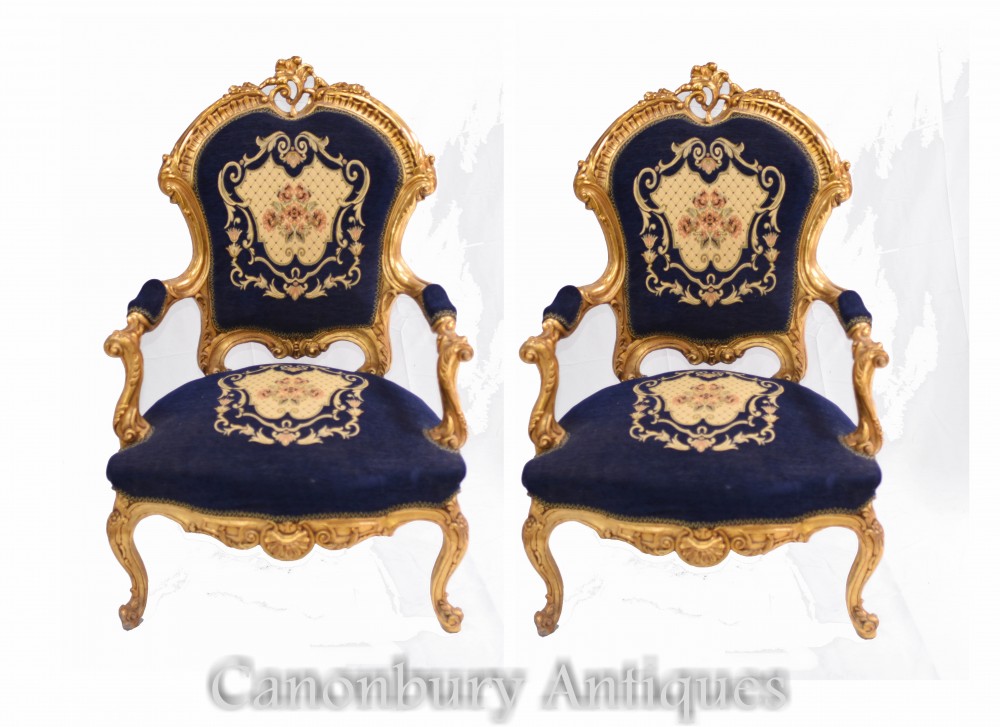 一对帝国扶手椅-法国纺织家具