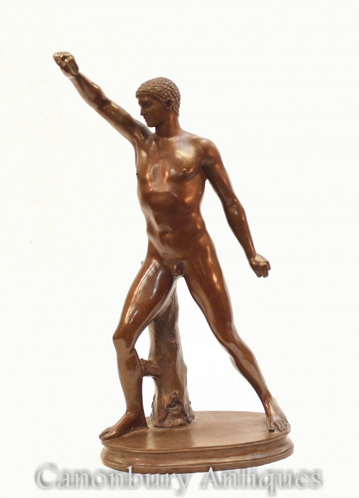 古典青铜罗马运动员雕像-Grand Tour Nude Figurine