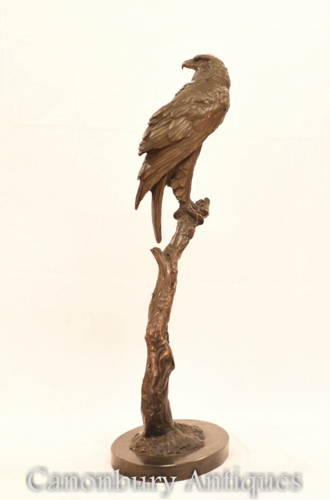大型青铜鹰雕像-猛禽美国红K铸造