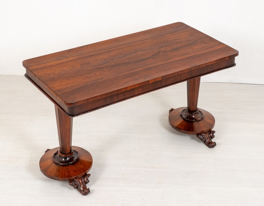 威廉四世担架桌-古董花梨木大厅桌