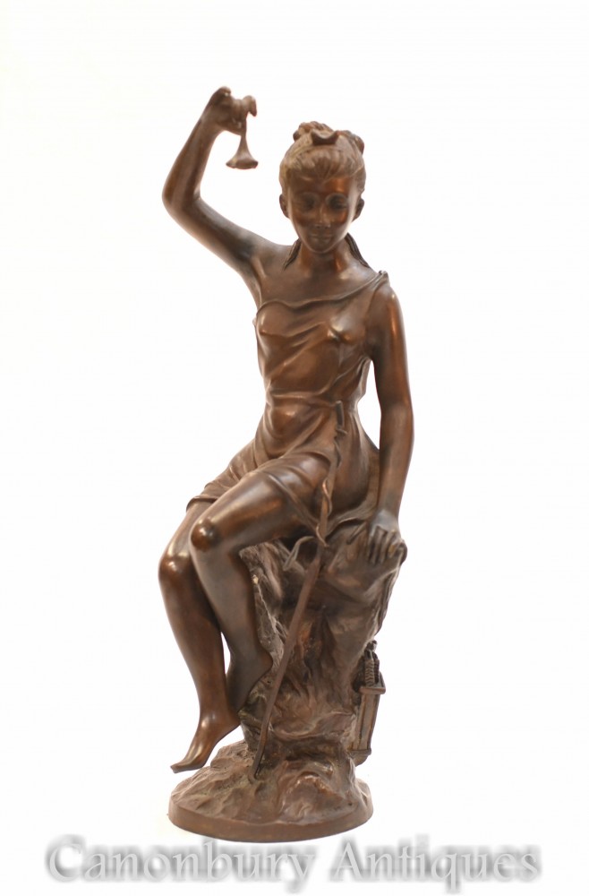 意大利青铜罗马少女雕像-女雕像
