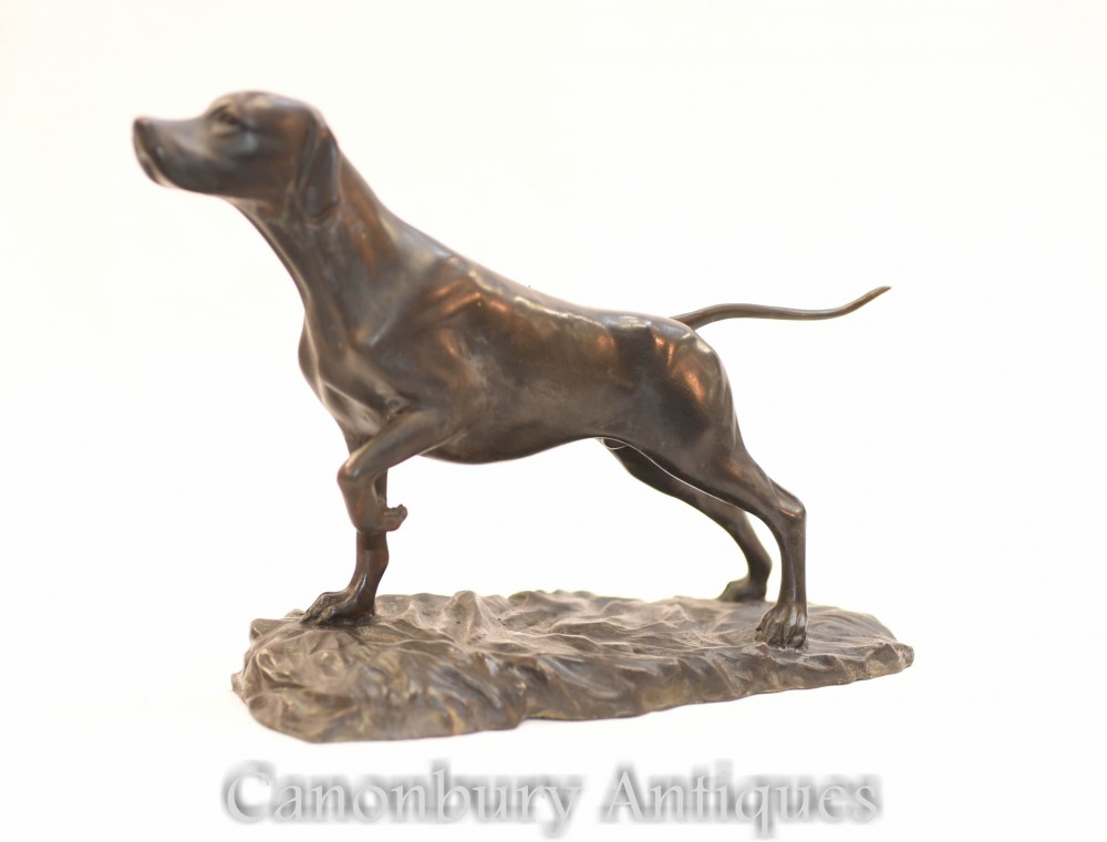 英国青铜指针狗雕像-狗雕塑
