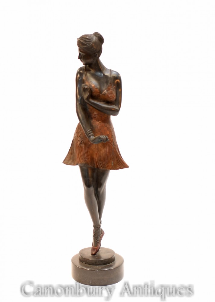 装饰艺术青铜芭蕾舞女演员雕像-芭蕾舞蹈家