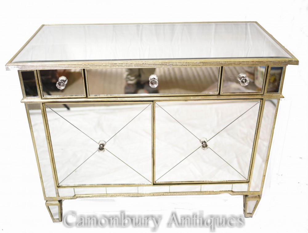 镜柜-装饰艺术风格的胸部玻璃内饰