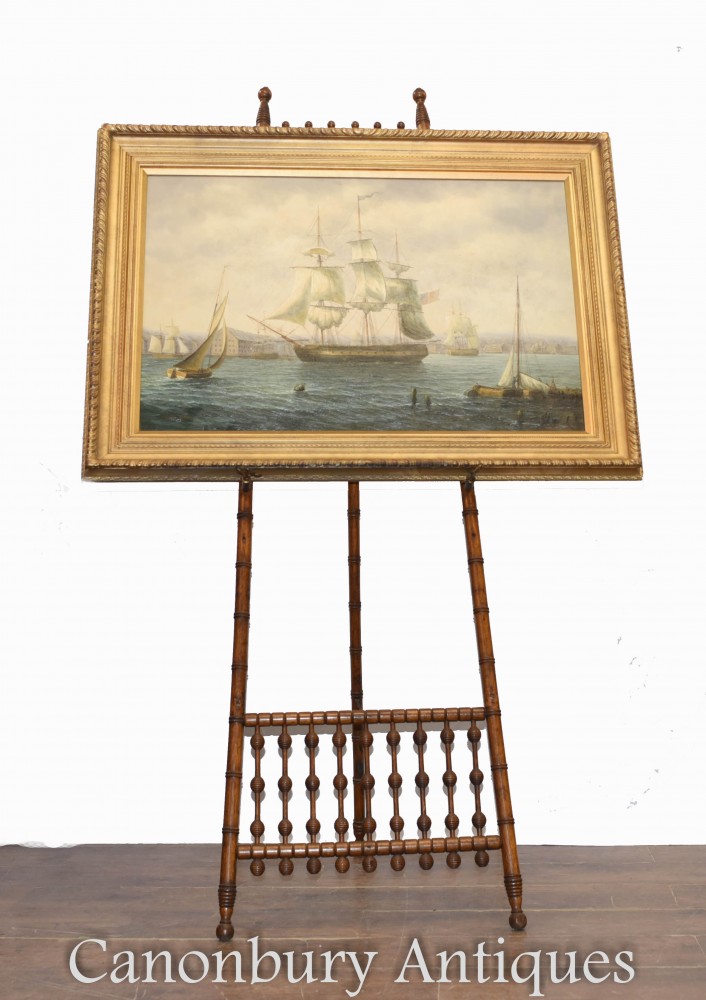 美国油画帆船海上海景波士顿艺术
