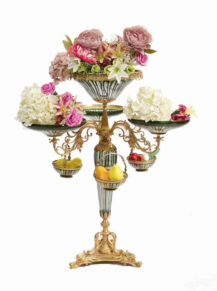 XL 玻璃中心装饰 Empire Epergne 碟子立式花瓶
