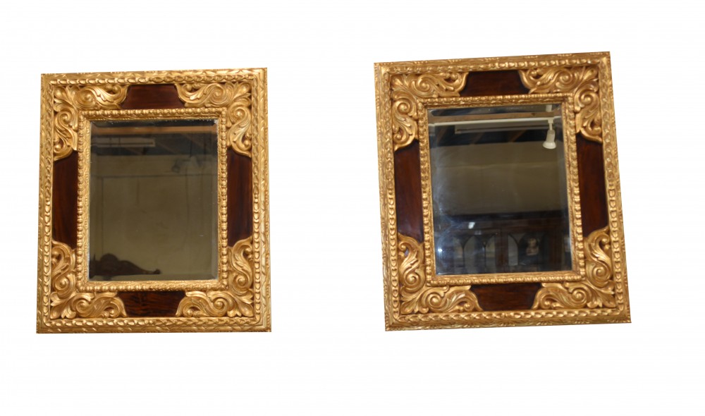一对维多利亚时代的镜子镀金玻璃框架