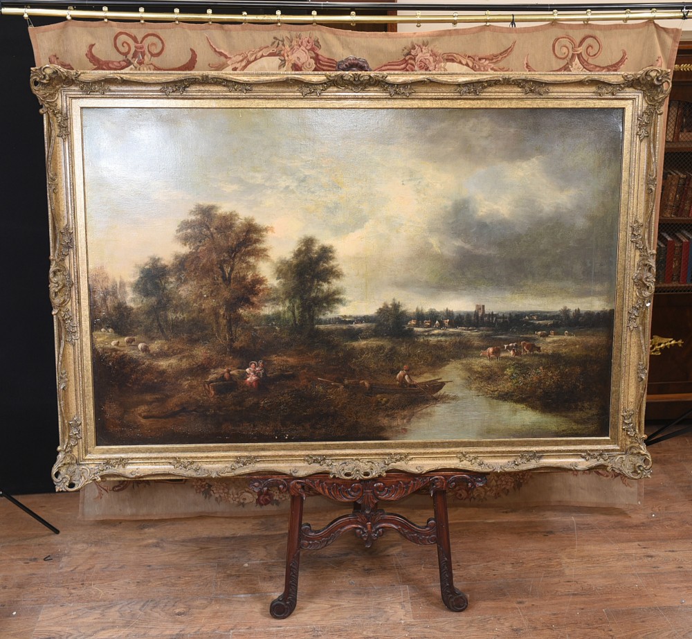 维多利亚时代油画英国诺福克风景乡村大约 1860 年阿卡迪亚