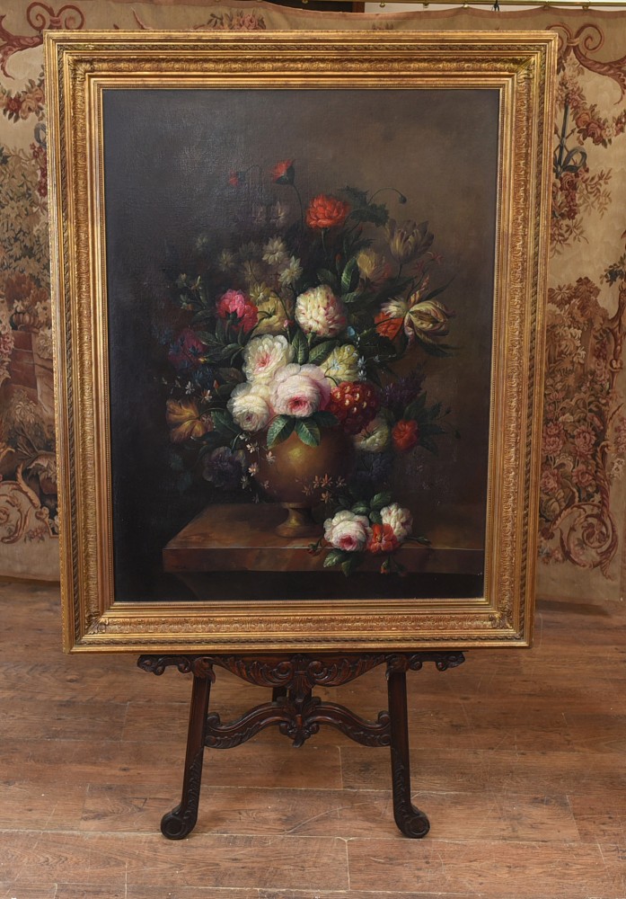 花卉静物油画维多利亚艺术镀金框架