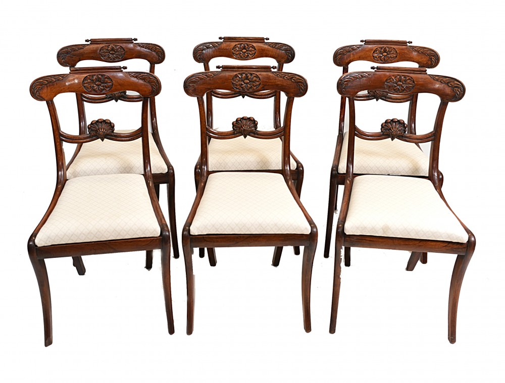 设置 6 Regency 餐椅 Rosewood 1810